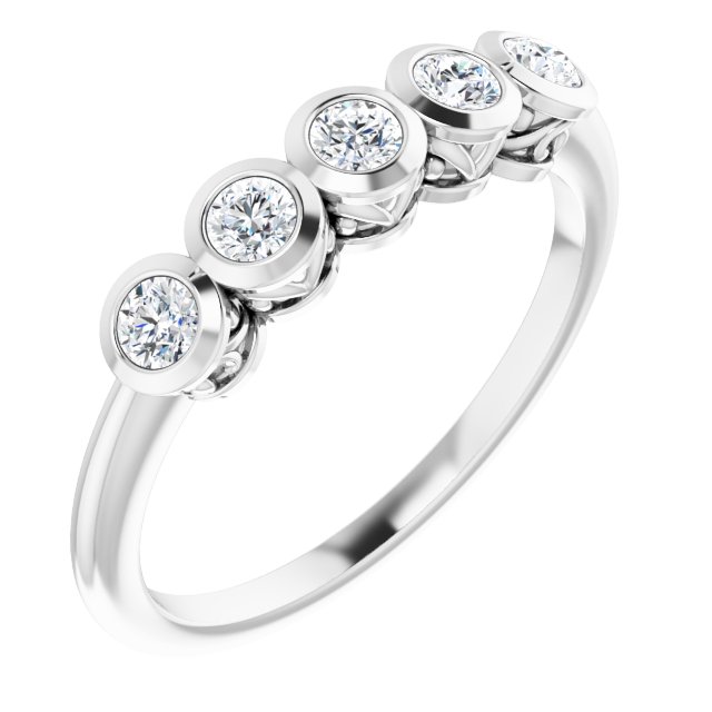 Sterling Silver Imitation White Sapphire Ring      